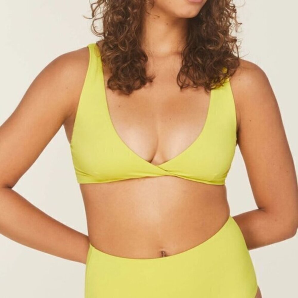 Andie Swim The Belmar Bikini Top in Honeysuckle Size M NWT